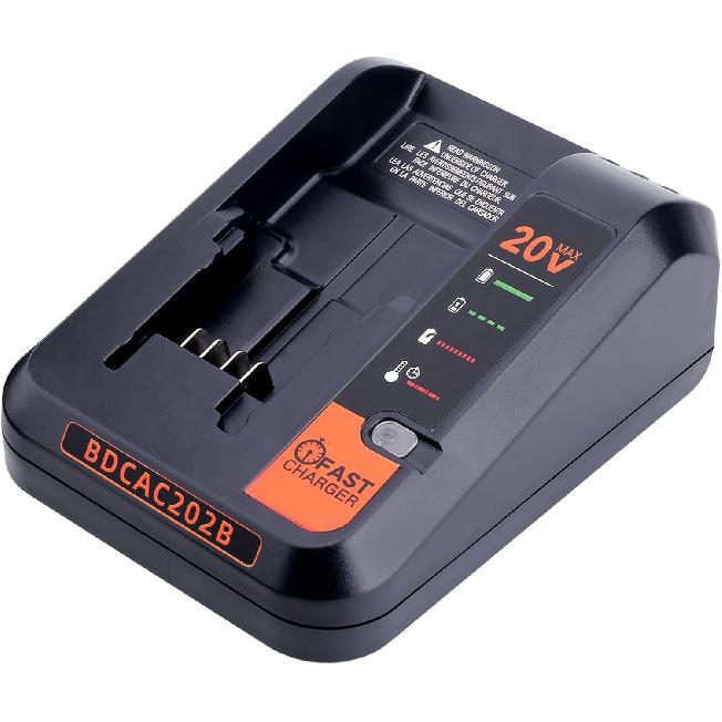 2 Amp Fast Charger Replacement for Black & Decker 20V MAX Lithium Battery Charger BDCAC202B,Compatible with Black and Decker 12V 20V Lithium Battery