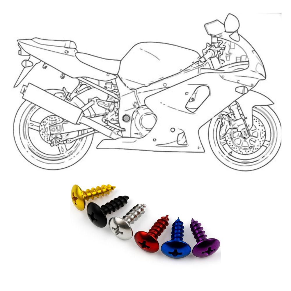 Motorcycle Screws 30PCS M5x16 Self-Tapping Screws Colorful Universal Decorative Bolt Set Aluminum Alloy Motorbike Fairing Screws