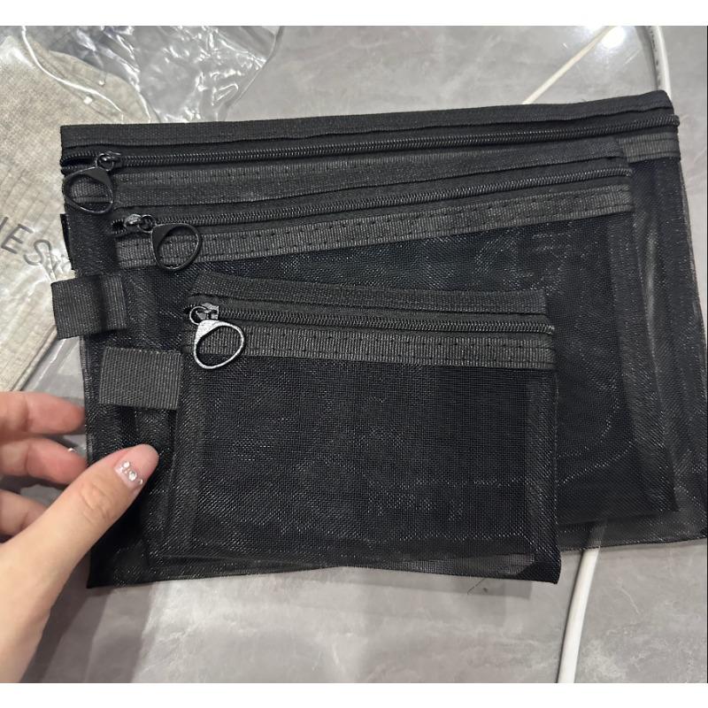 Neue Netz-Kosmetiktasche Tragbare Reißverschlusstaschen Federmäppchen Aufbewahrung Kulturbeutel Transparente Tasche Make-up-Taschen Damen
