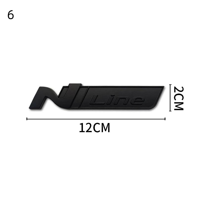 3D Styling Kovové Logo N Line Vnější Odznak Zadní Kufr Blatník Emblém Samolepky pro i20 i30 Sonata Kona Elantra Tuson