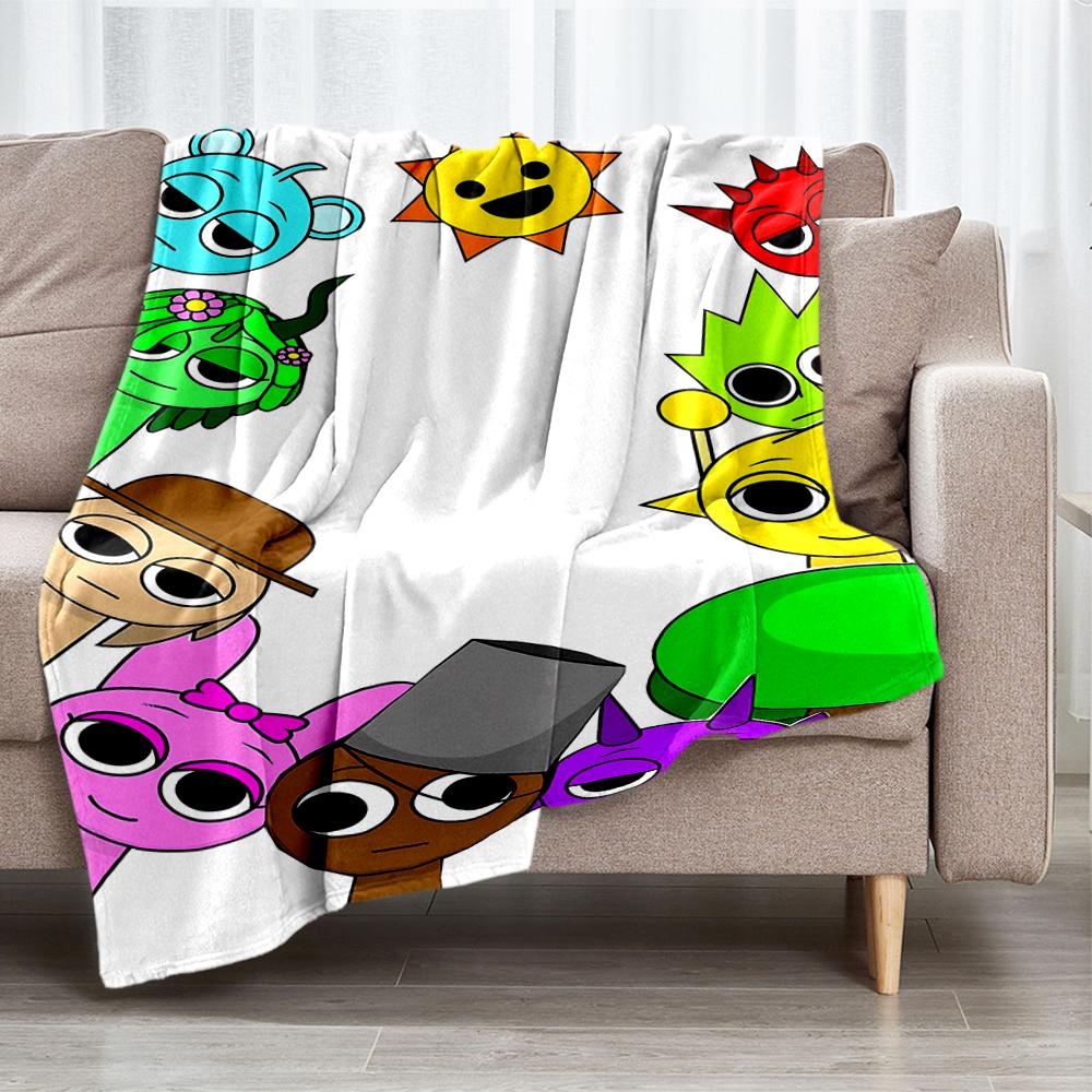 Coperta stampata a tema Sprunki - Perfetta per divano, letto, viaggi e uso all'aperto | Lavabile in lavatrice, accogliente e resistente.