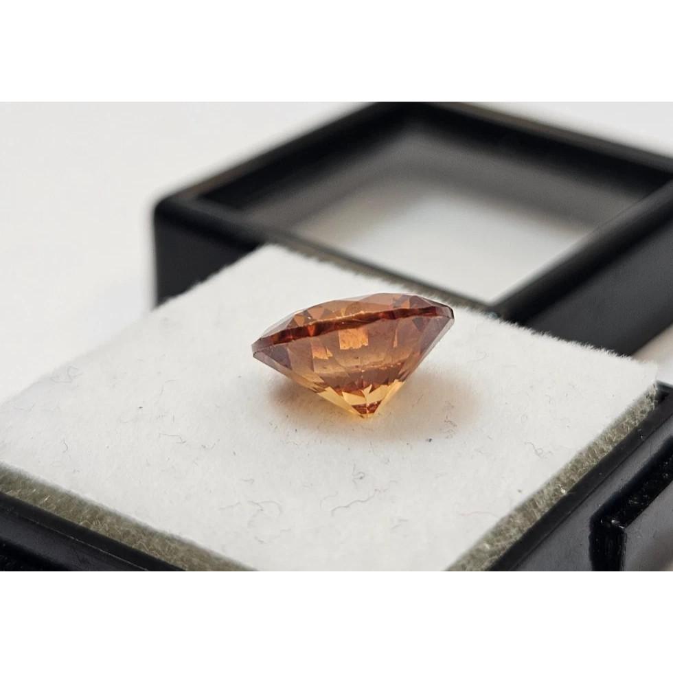 Orange Zircon Round Cut 6+ Ct Fabulous Certified Loose Gemstone