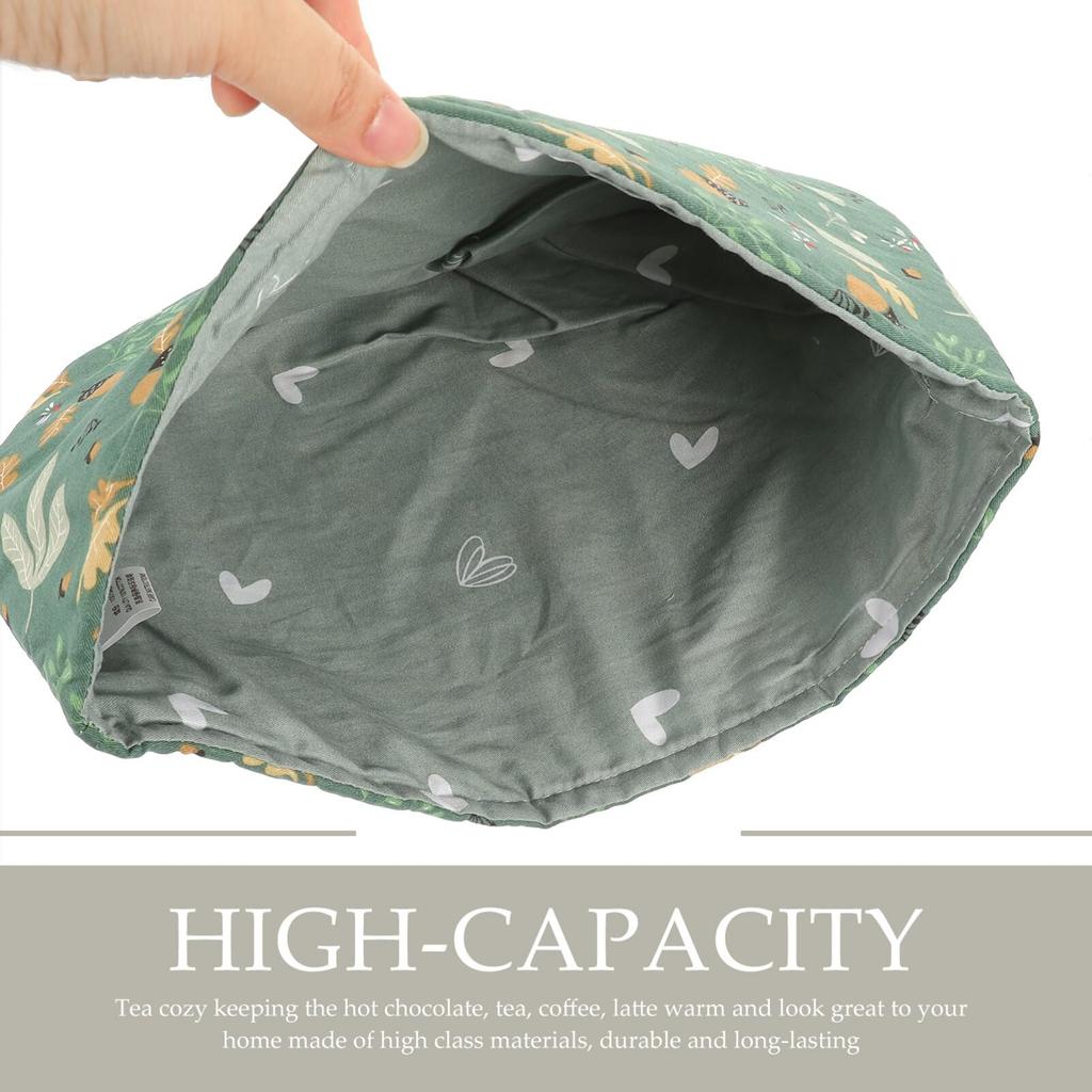 NUOLUX Tea Cozy Teapot Cover, Cotton Fabric, Stylish Nordic Floral Design, Insulated Teapot Cover, Dust Cover, Kettle Cover, 33x33x23cm, Color 3,