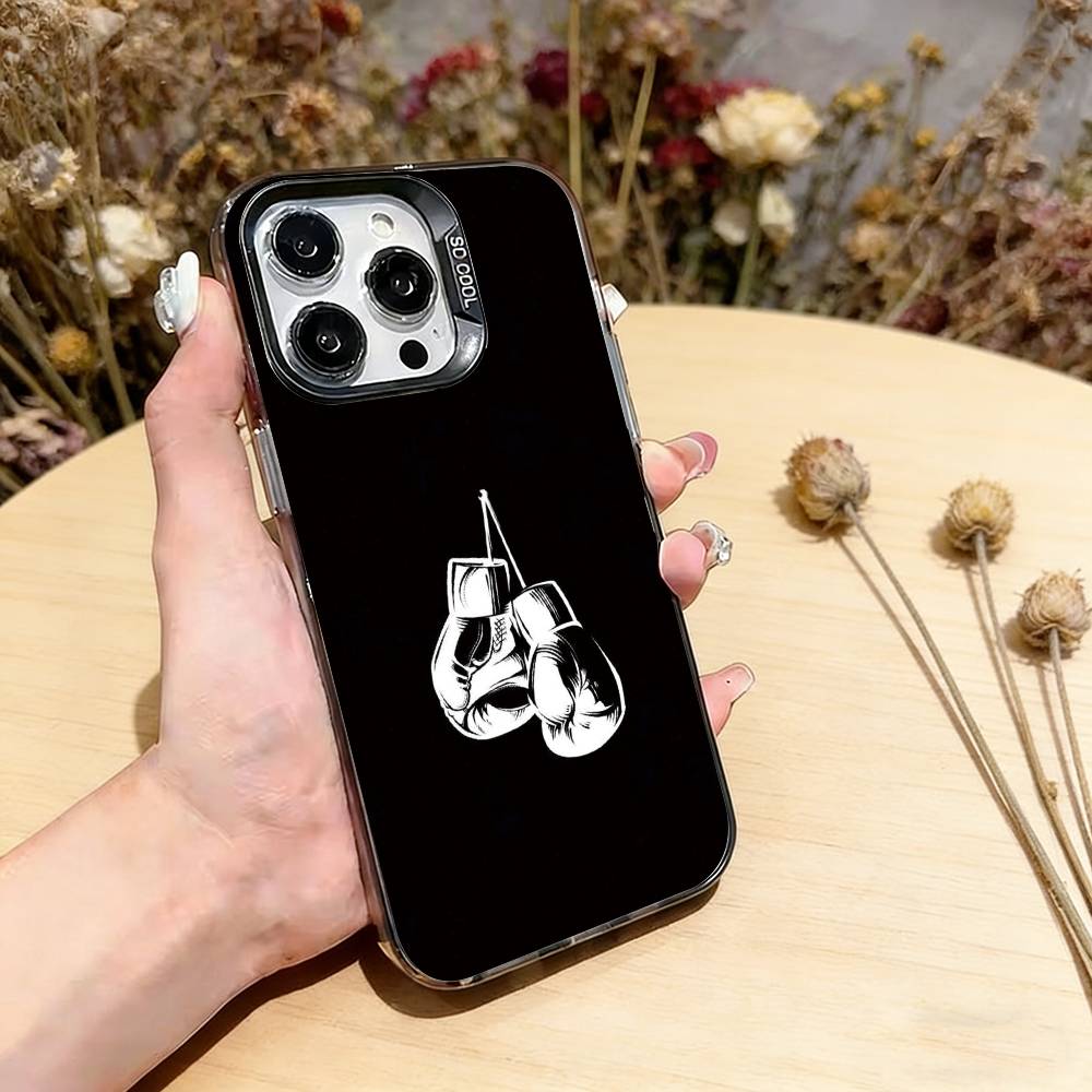 Boxing Gloves Phone Case For iPhone 17,16,15,14,13,12,11 Plus,Pro Max,XS,Colorful Silver Phone case Funda Cover
