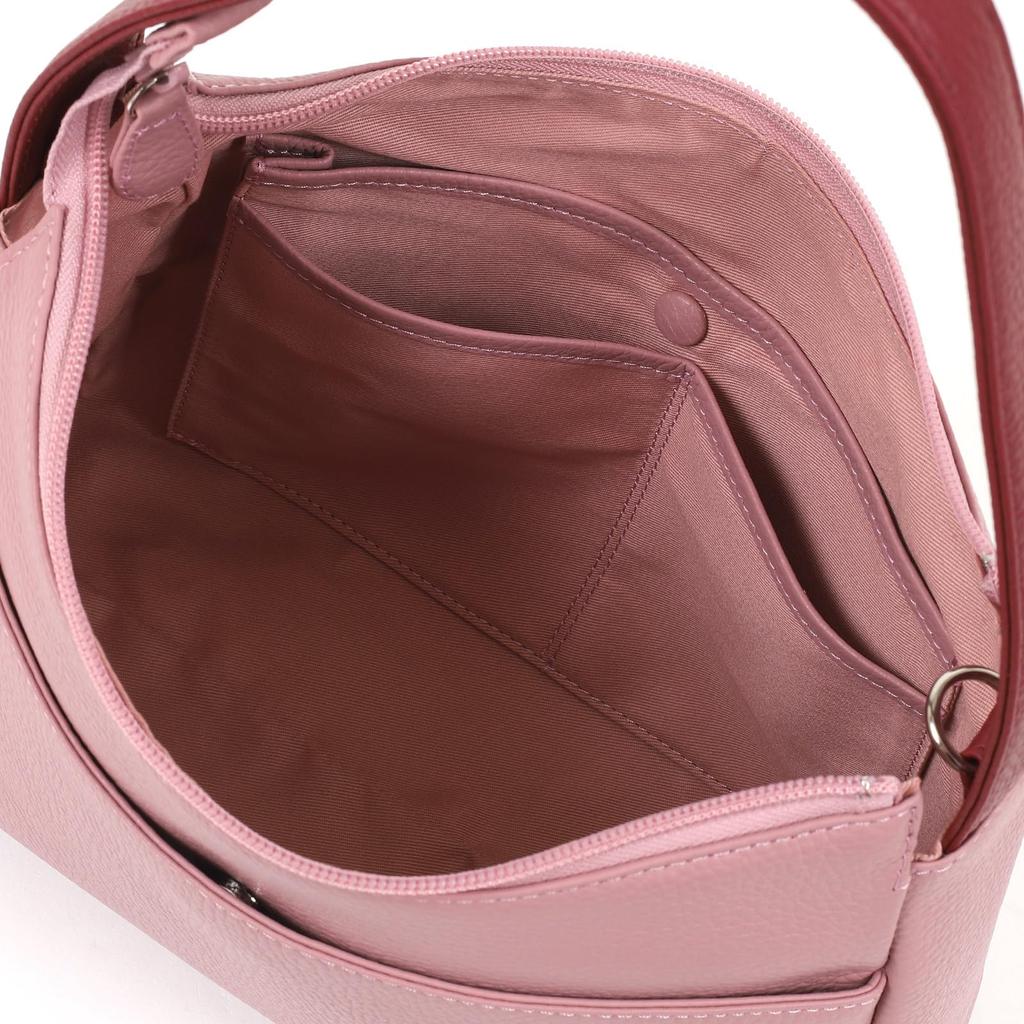 Kitamura Y-1377 2-way semi-shoulder bag with shoulder strap, pinkwine, 72711