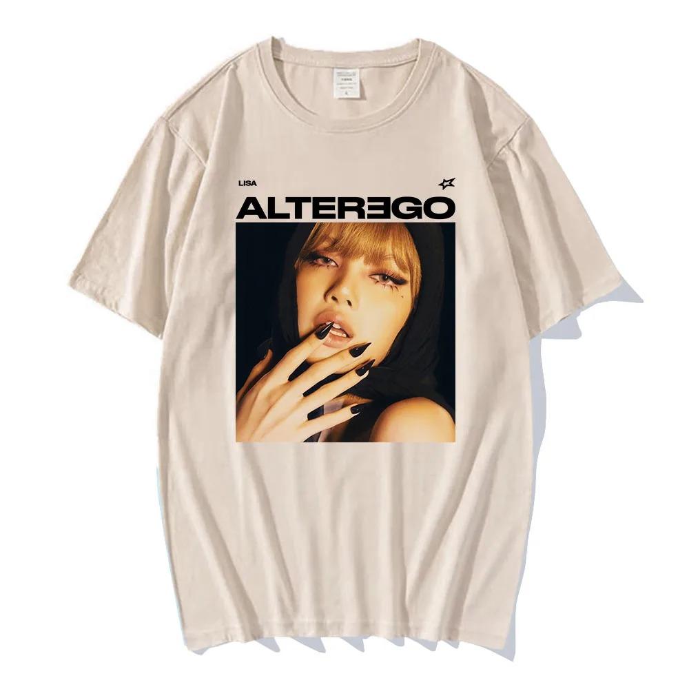 

BLACKPINK Lisa ALTER EGO Iconic Headscarf Portrait Graphic Black T-Shirt | K-Pop Fan Streetwear Merch Tee XL чорний