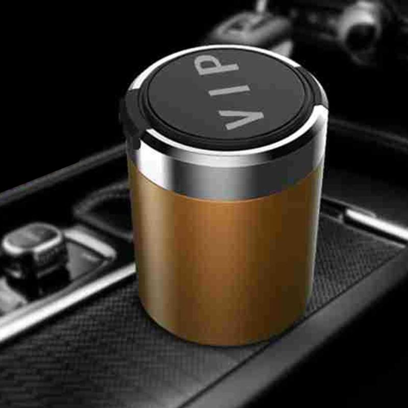 Compact Smokeless Ashtray Detachable Car Cigarette Ashtray with LED Light Car Trash Can for Most Car Cup Holder