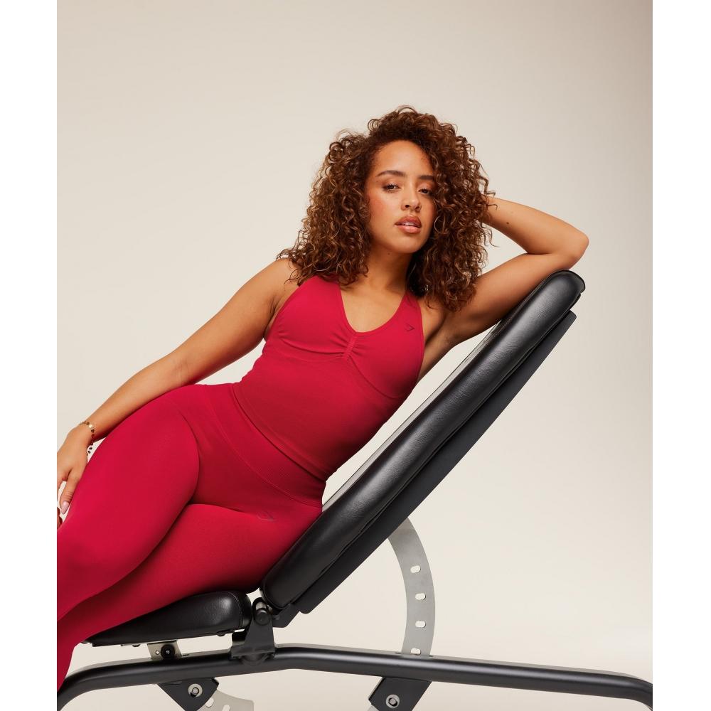 Gymshark Lift Seamless Tank With Shelf Carmine Red B6b8q Rbqw