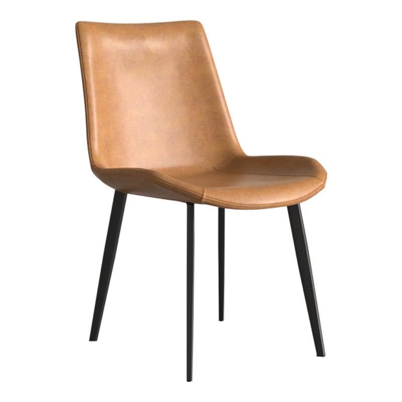Modern Minimalist Italian Metal Dining Chair with Backrest - Light Luxury Style for Living Room and Home