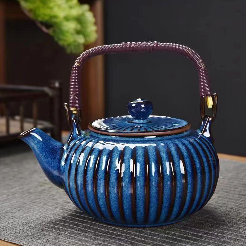 

Керамический набор для чайника с ручкой, Аксессуары для чайной комнаты, Чайник с изменением обжига для заваривания чая в кружке, Набор для чая для красоты и здоровья, 700 мл