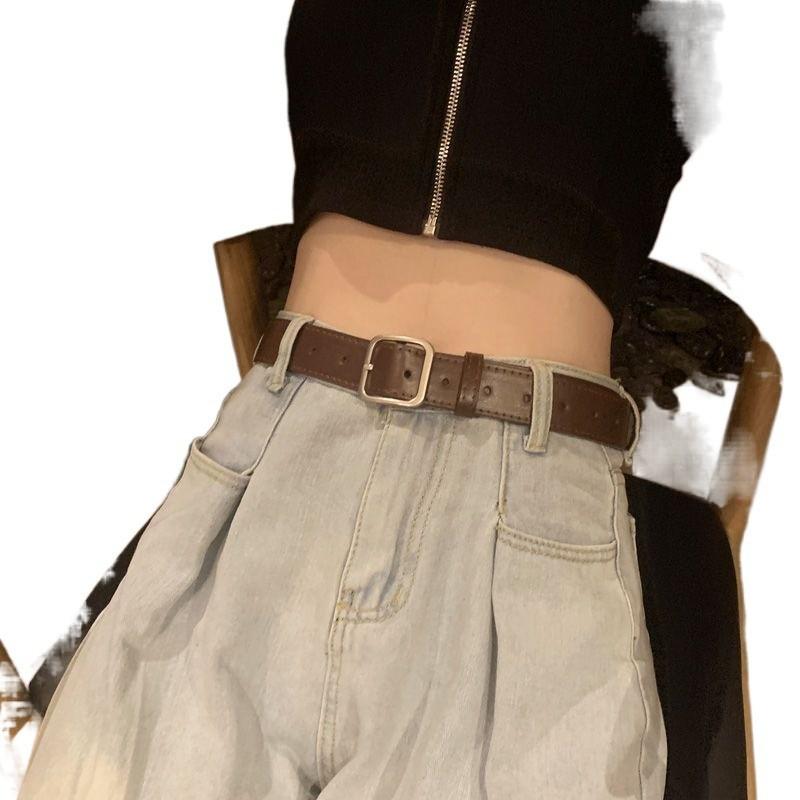 Modern Womens Black Decorative Wide Denim Belt For Effortless Summer Trends Fashion