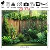 2D Tropical Yard Plant Wooden Fence Nature Photography Background