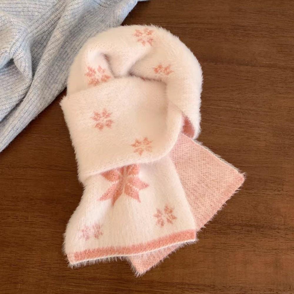 Double-Sided Plush Winter Scarf Soft Plush Knitted Neck Wrap Faux Mink Scarf  Autumn Winter Wear