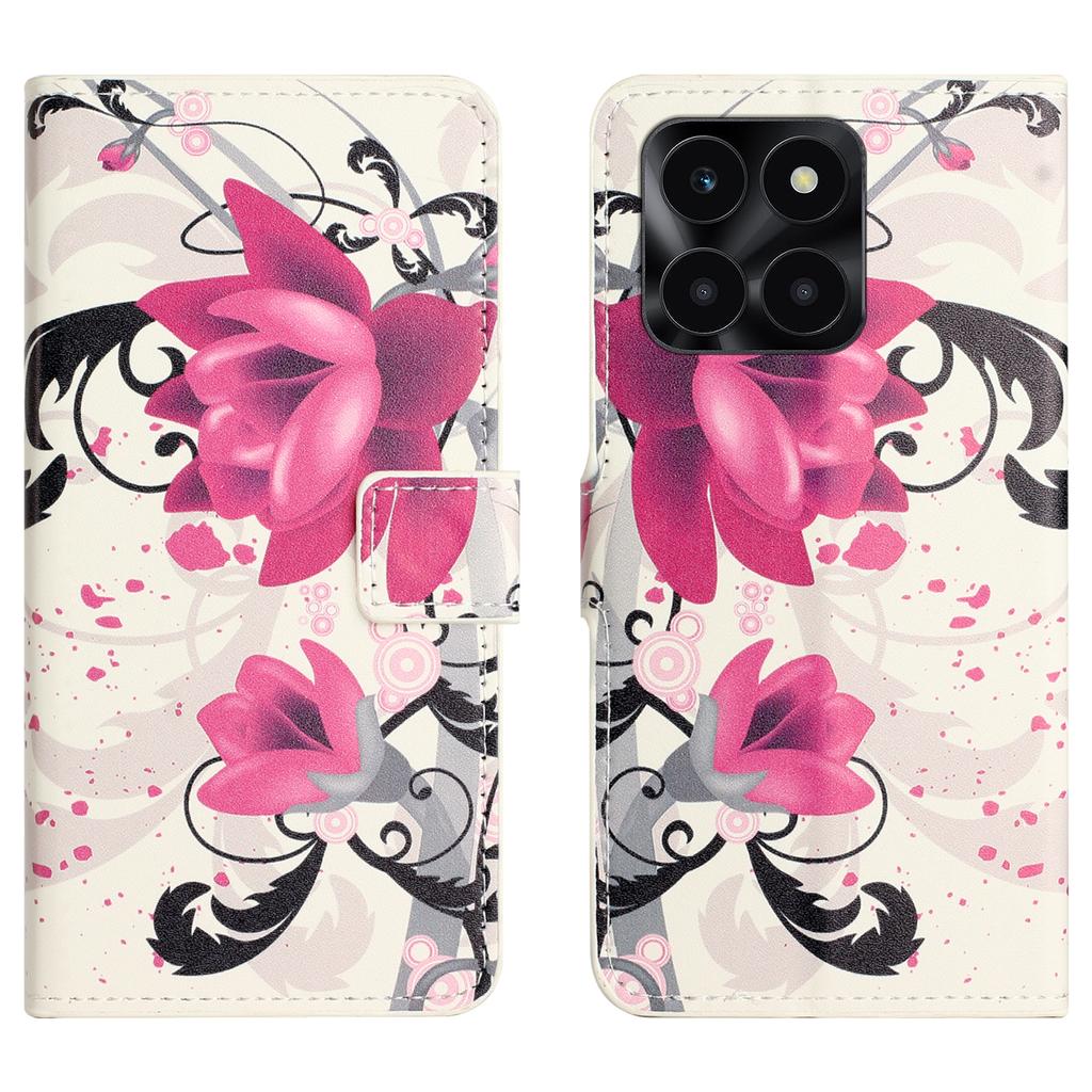 For Honor X6a 4G/X6b 4G/X6c 4G Wallet Case PU Leather Pattern Printing Phone Stand Cover