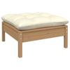 Day and Night - Day and Night Garden Footstool and Cream Cushion Solid Pine Wood