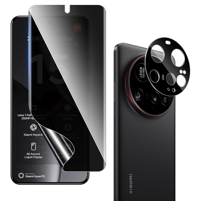

[Prevention of prying eyes]For Xiaomi 15 Ultra film Peep prevention + camera film TPU material + tempered glass automatic repair Ubefuu protective