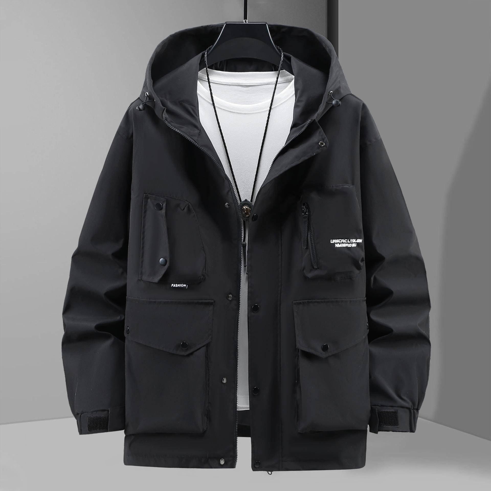 

Мужская водонепроницаемая походная куртка больших размеров, весенняя ветрозащитная рабочая куртка больших размеров 5XL-12XL 12XL чёрный