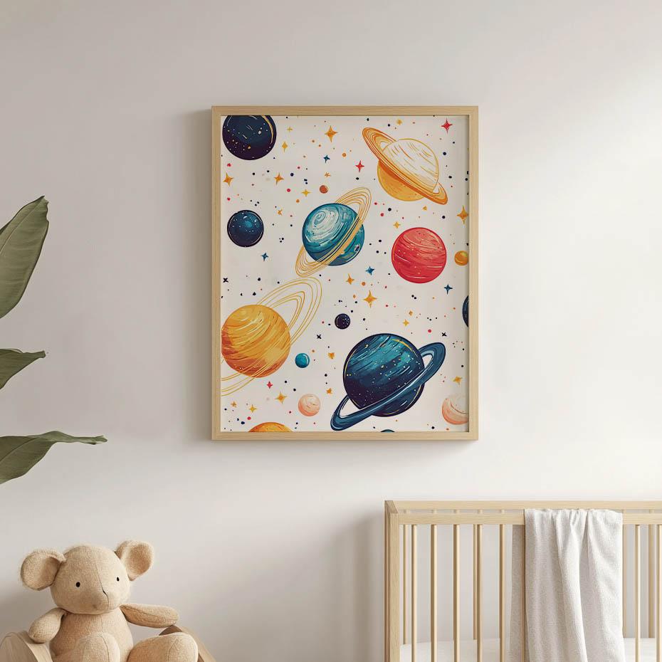 Plakat Kosmiczna Harmonia Plakat Kosmiczna Harmonia, 40X50 Cm, Rama Aluminiowa Złota, Papier Matowy 230 Gsm