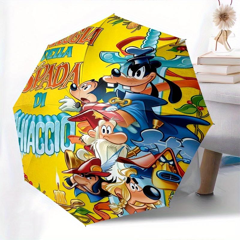 

Mickey & Goofy Automatic Folding Umbrella - 3 Folding Design, Vivid Cartoon Pattern, Suitable for Outdoor Activities, A Gift for Fans In All