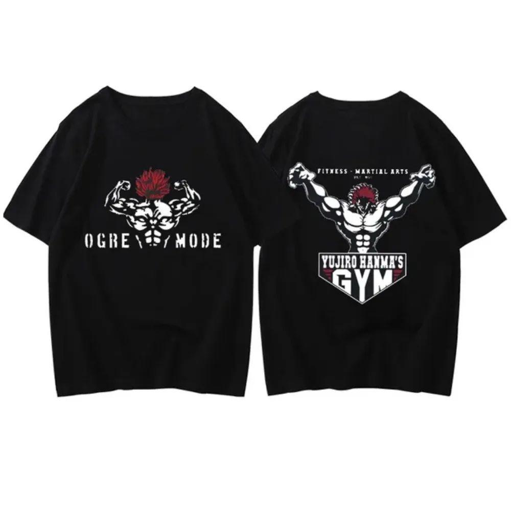 Anime Baki The Grappler Yujiro Hanma Gym Vintage Couples T-shirts Manga Harajuku Unisex T Shirt Casual Summer Cool Tshirt Tops
