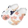 White Printed EVA Garden Shoes Unisex Flexible Slip On Soft Garden Yard Home Bathroom Casual Walking Beach Sandals Pool Shower Use