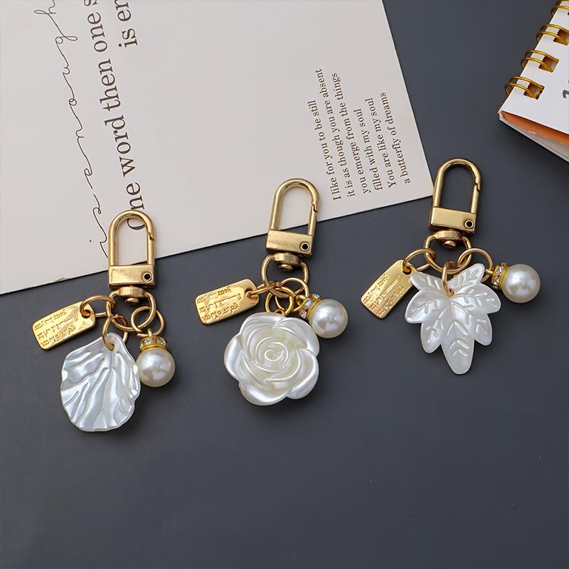 1 Elegant Tassel Gift Keychain Cute Keychain Vintage Bow Luxurious Pearl