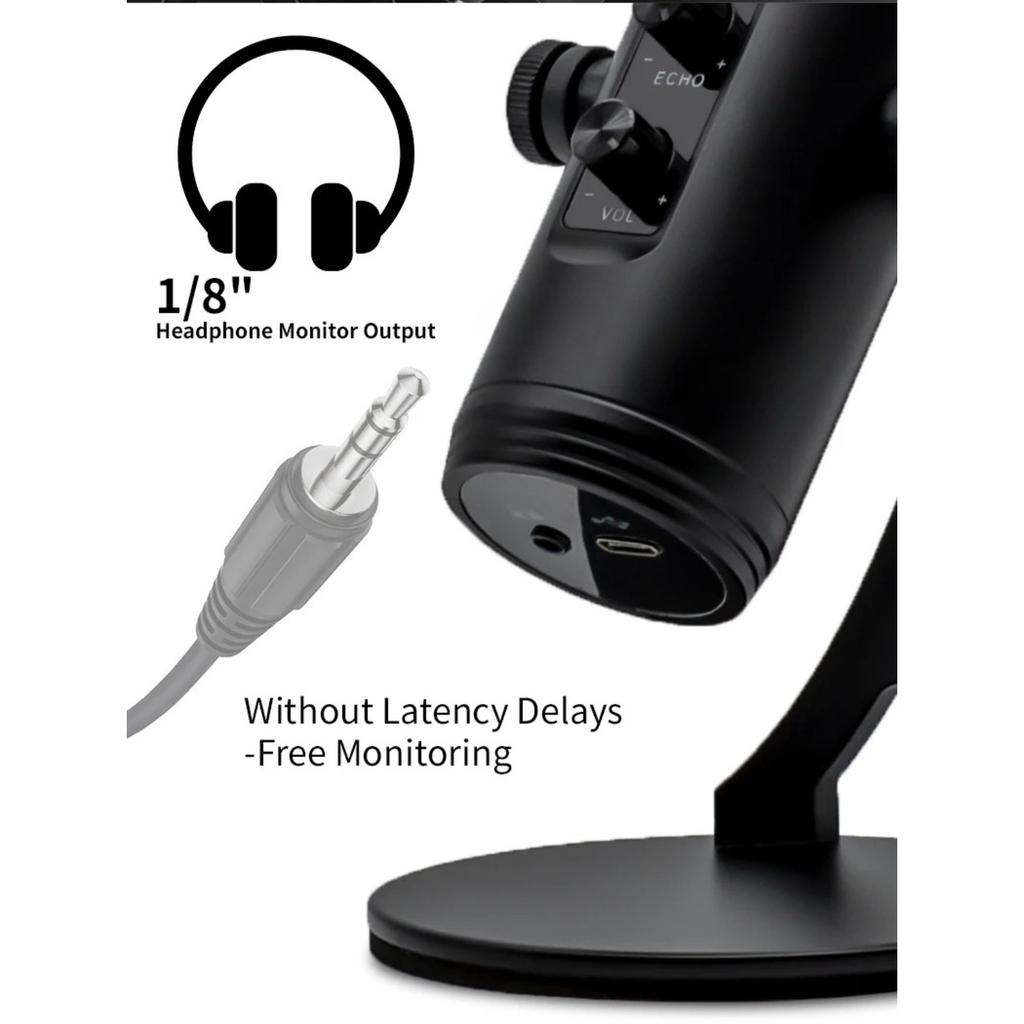 ZX-776 Professional Streaming Microphone with Touch Panel RGB Atmosphere Light for Live Gaming Streaming Podcast Recording
