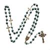 62KD Vintage Religion Rosary Necklace Alloy Jesus for Cross Pendant Beads Chain