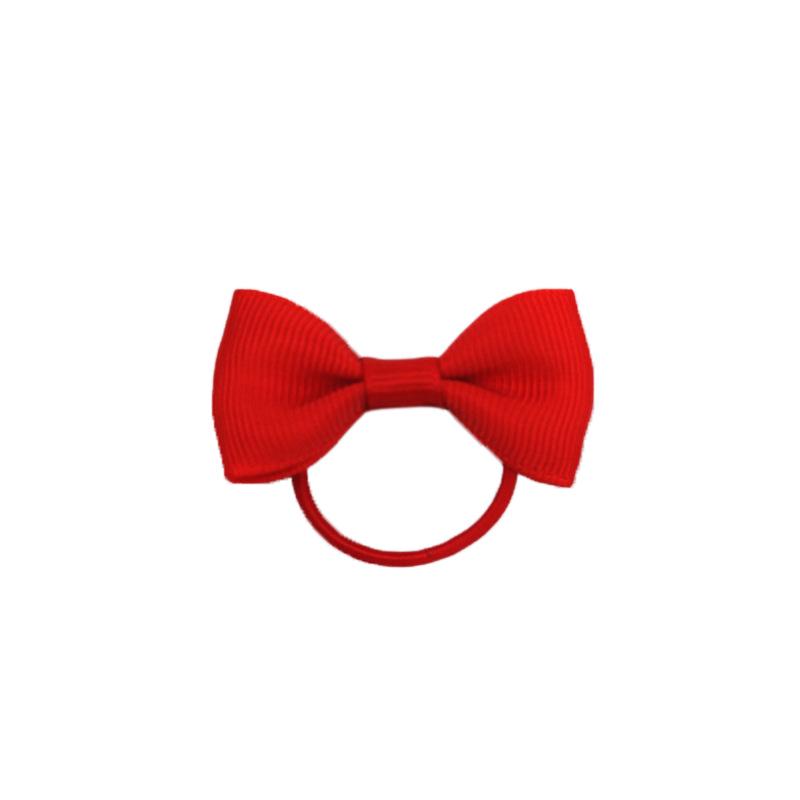 2-Inch Solid Color Bow Hair Tie for Girls - Grosgrain Ribbon Rubber Band