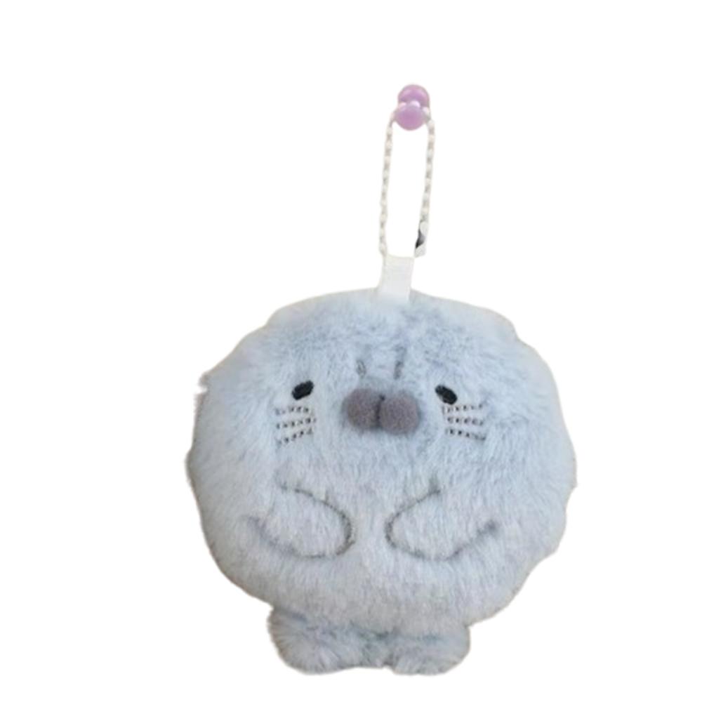 Metal Ring Seal Plush Keychain Bag Charms Seal Plush Key Ring Seal Doll Pendant  Women Girls