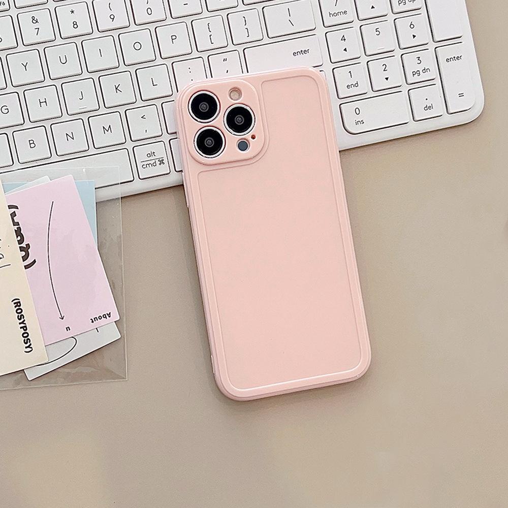 Small and Fresh Photo Frame 14Pro Max Apple IPhone 15 Mobile Phone Case 11 Solid Color 13 Silicone XS Suitable for 12 Soft X