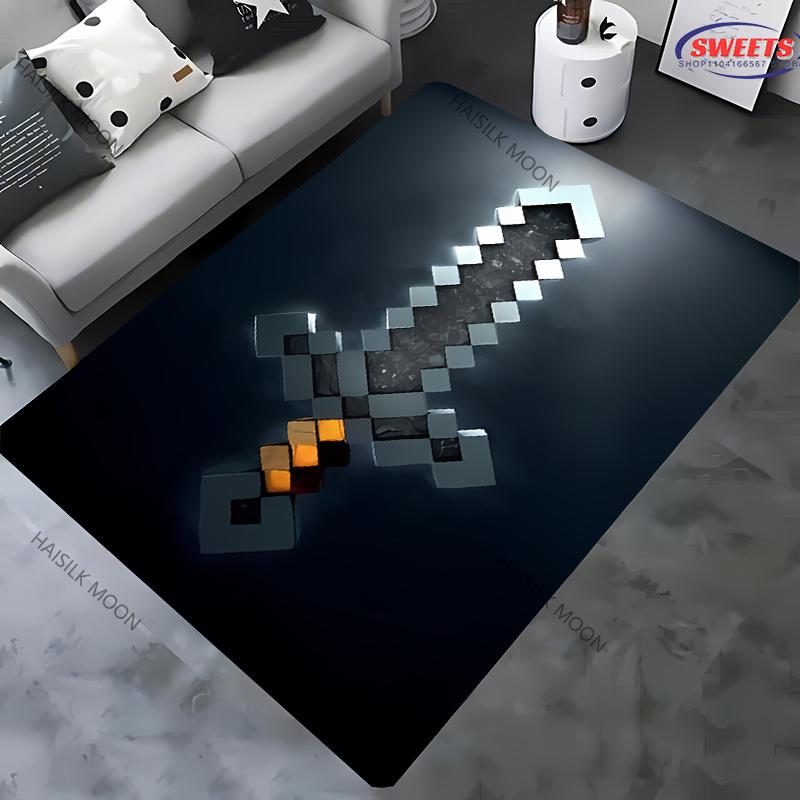 15 Sizes Funny Pixel Pattern Print Rugs Non-Slip Carpet Large Sizes Area Rugs Door Mats for Bedroom Living Room Gaming Room Mats