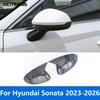 Rearview Mirror Cover Trim For Hyundai Sonata -2025 2026 Carbon Fiber Side View Mirror Protector Accessories Car Styling