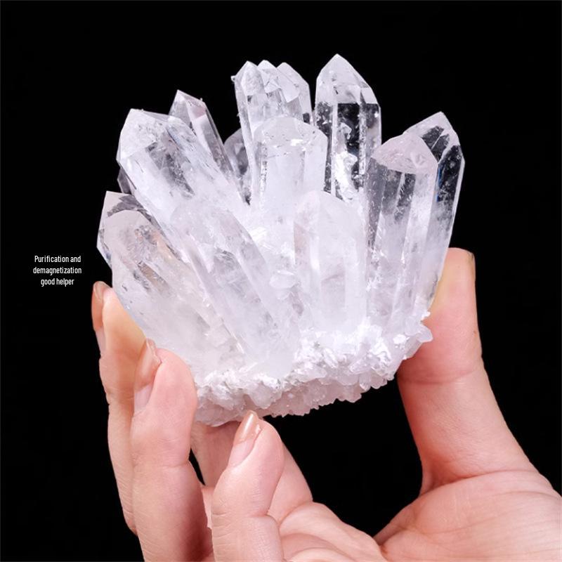 Green & White Crystal Cluster: Raw Stone Ornament for Purification, Home Decor & Jewelry Gift