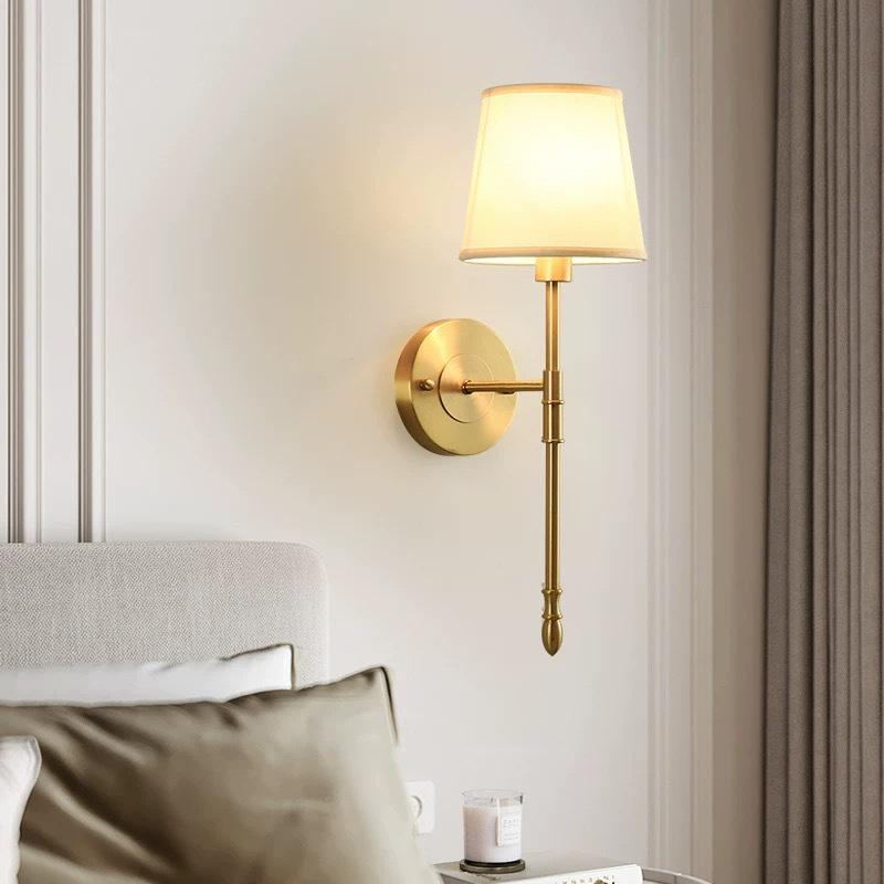All-Copper Modern American Wall Lamp: Bedroom, Bedside, Living Room, Hotel, Villa, Hallway