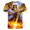 Saint Seiya 3D Harajuku Hoodie Short Sleeve Top Hip Hop Anime Men's and Women's T-shirt