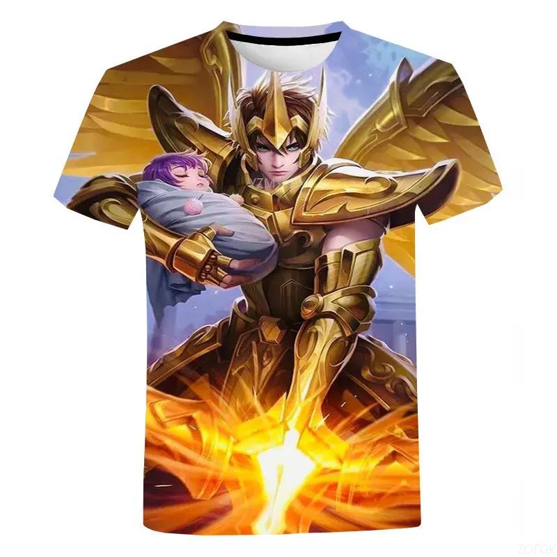 

Saint Seiya 3D Harajuku Hoodie Short Sleeve Top Hip Hop Anime Men s and Women s T-shirt XXS