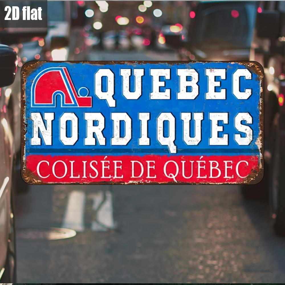 

D Flat Vintage Quebec Nordiques Hockey Arena Metal Sign x cm Durable Iron Art Wall Decor with Predrilled Holes Ea 15x30cm(5.9x7.8inch)