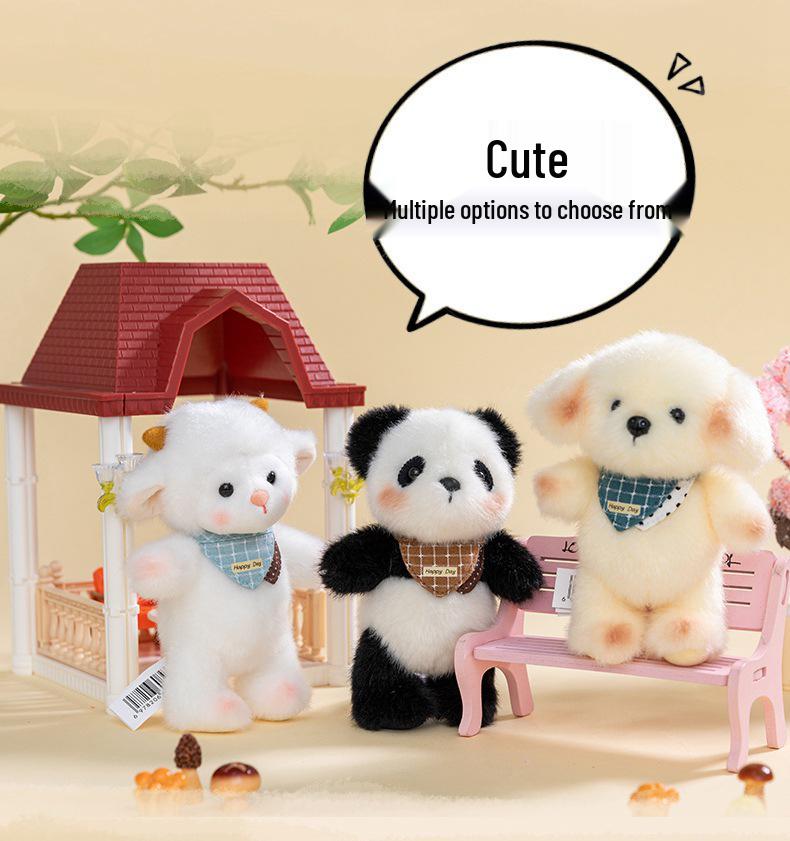 Adorable Sheep & Rabbit Plush Keychain - Cartoon Animal Bag Charm & Decoration Gift