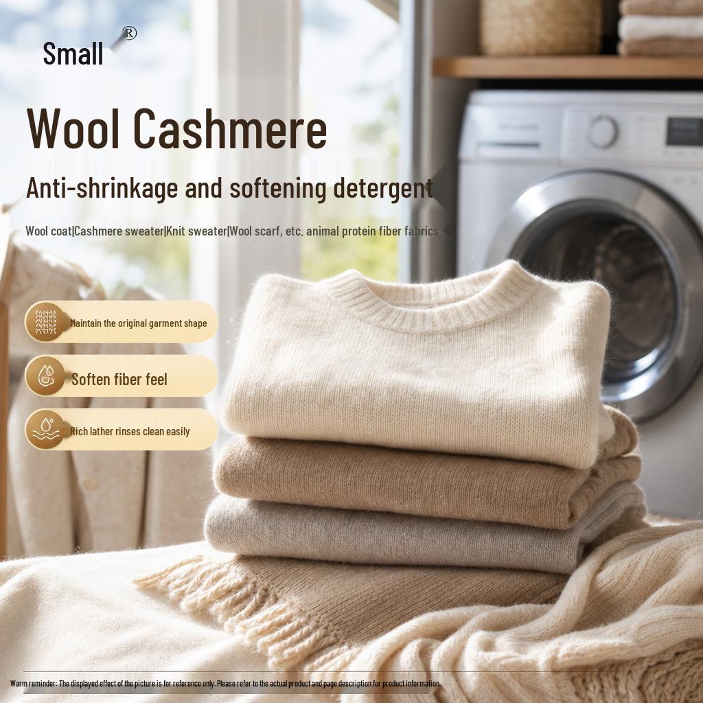 Wool & Cashmere Anti-Shrink Softening Detergent for Sweaters, Cardigans, and Scarves - Gentle Stain Care Liquid