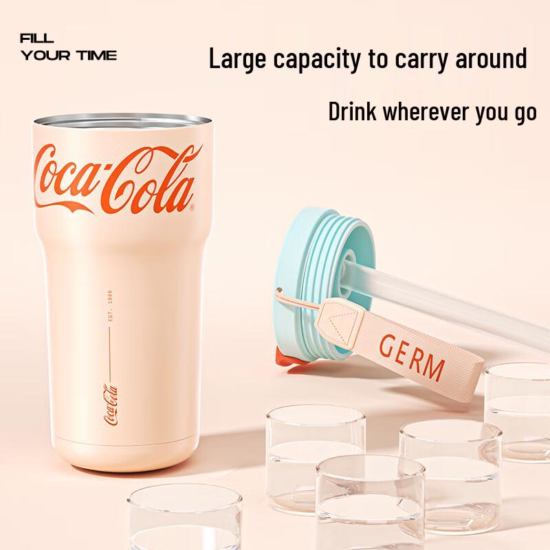Gemii Coca-Cola Smukła Butelka Termiczna na Wodę ze Słomką