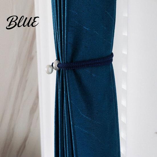 Curtain Tie 1 Durable Pearls Adjustable Rope for Drapes Pair Tiebacks Backs Faux Cord Buckle
