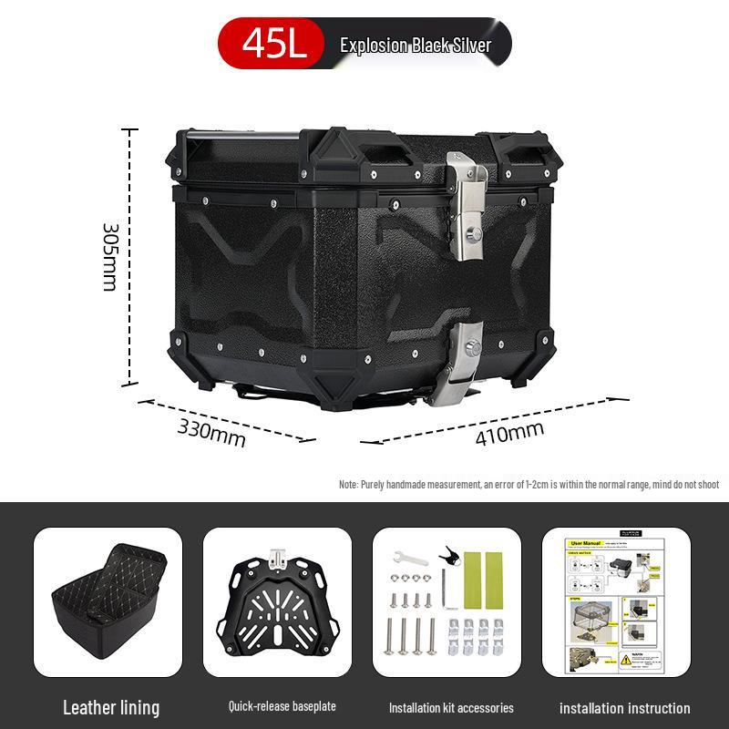 45L/100L Large Capacity Aluminum Alloy Electric Vehicle Tail Box for Motorcycles & Electric Bicycles