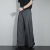 Summer New Three-dimensional Pleated Wide-leg Loose Suit Pants Men's Silhouette Non-ironing Casual Straight Trousers Men