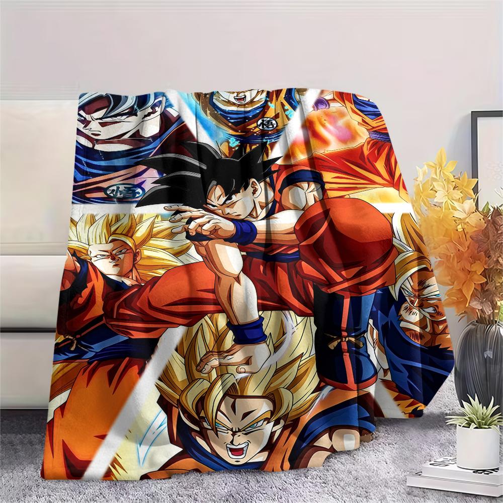 Goku Dragon Ball pattern Flannel Blanket, High quality Comfortable for All Seasons, Home Decor, Warmth and Comfort, Perfect for Gifts.