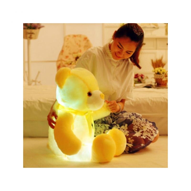 50 Cm Leuchtender LED Teddybär Geschenk Stofftiere Plüschtier Leuchtend Bunt