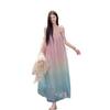 Korean Sweet Gradient Spaghetti Strap Beach Dress - 2026 Summer Seaside Vacation Design
