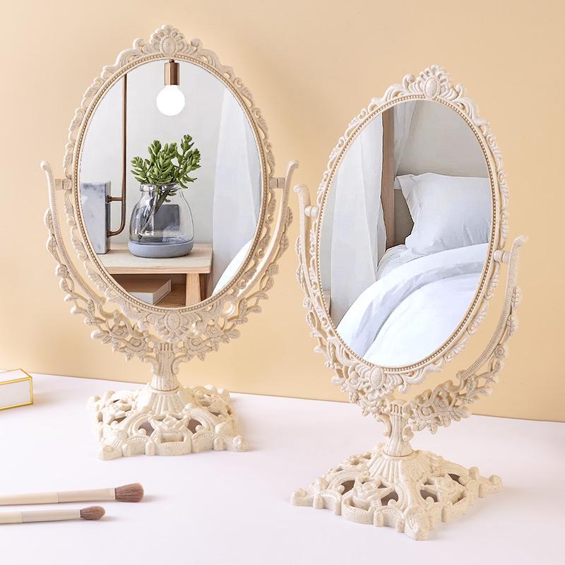 European Retro Double-Sided Rotatable Vanity Mirror