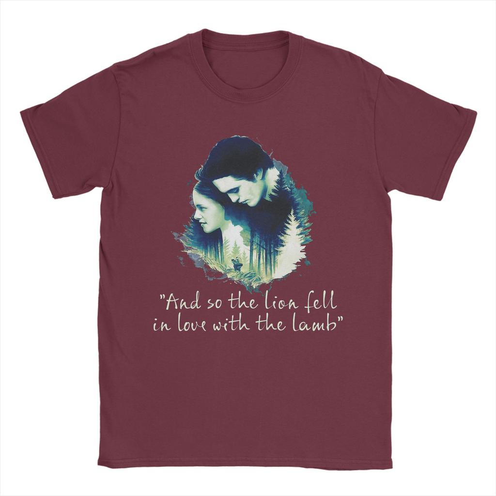 Men's T-Shirt Twilight Movie Edward and Bella Vintage Cotton Tees Short Sleeve  T Shirts O Neck Tops Plus Size