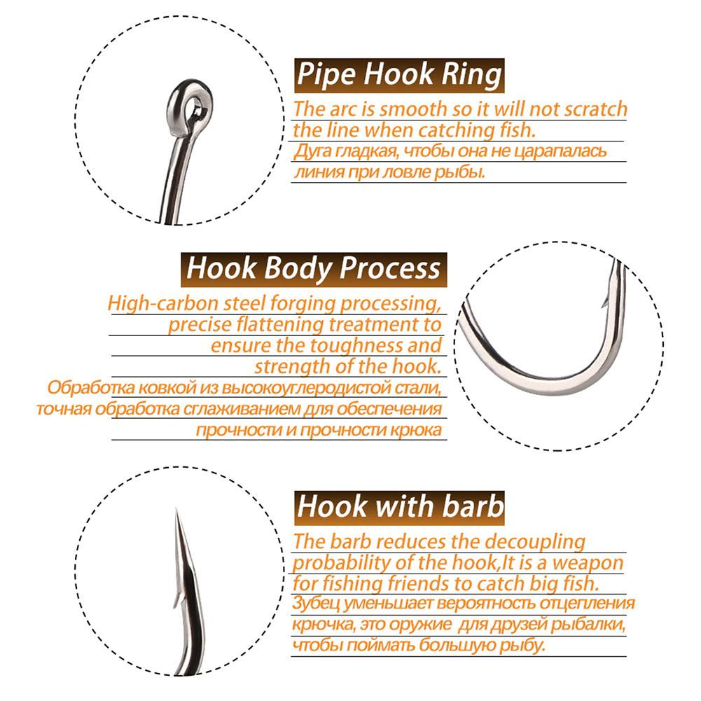 Fishing Hook Set High Carbon Steel 3 Sizes Circle Hooks With Box Package For Outdoor Daily Fishing Professional Anglers 40PCS